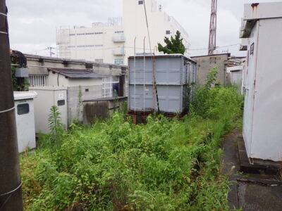 配管や配線などを傷付けないように草刈り機で除草作業を実施！ 2人1時間半で完了した事例｜大阪府枚方市